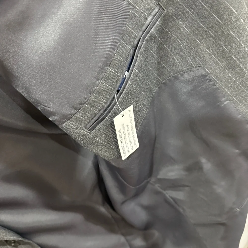 Cambridge Classics Charcoal Pinstripe Suit Separate Blazer‎ Jacket 44S Men's